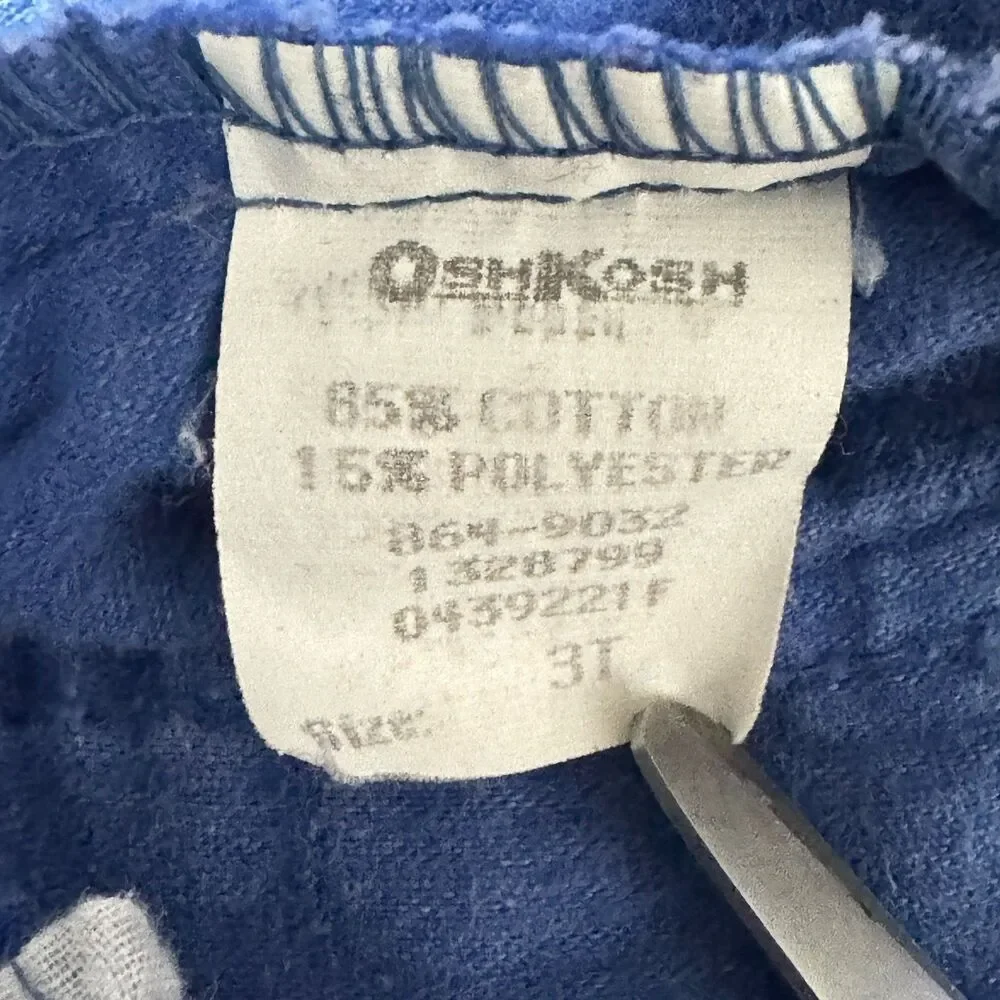 Vintage 90s OshKosh Bgosh Kennel Klub Blue Corduroy Overalls Made in USA Sz 3T